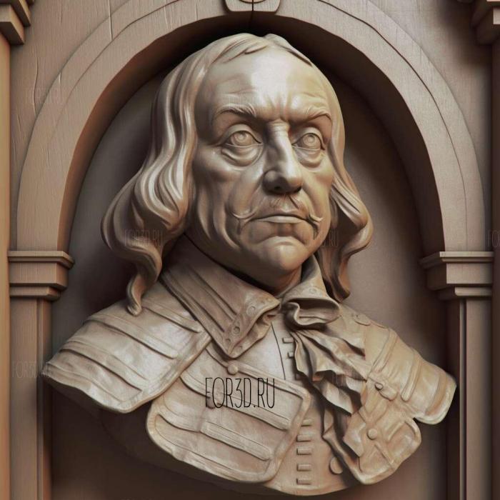 Oliver Cromwell 1 stl model for CNC